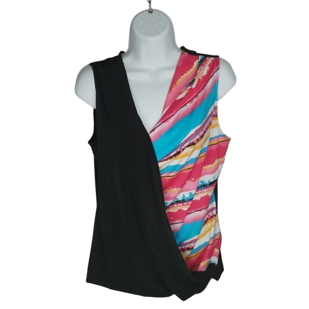 Laura Draped Top Shirt, Vibrant  Colors, L